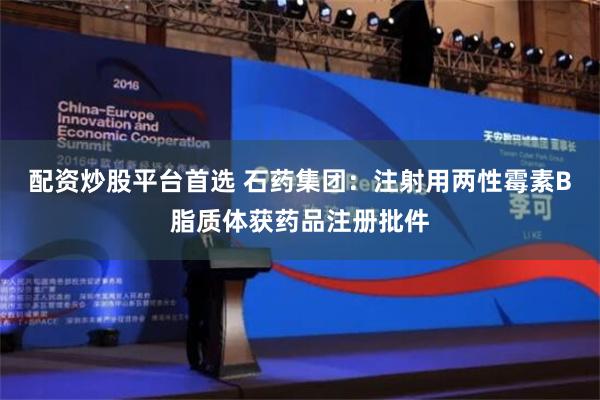 配资炒股平台首选 石药集团：注射用两性霉素B脂质体获药品注册批件