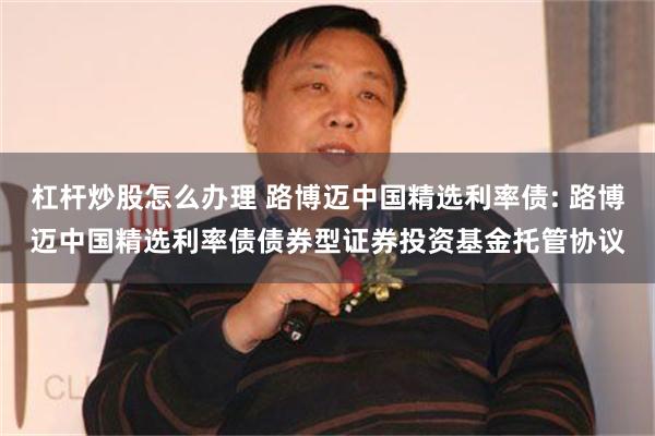 杠杆炒股怎么办理 路博迈中国精选利率债: 路博迈中国精选利率债债券型证券投资基金托管协议
