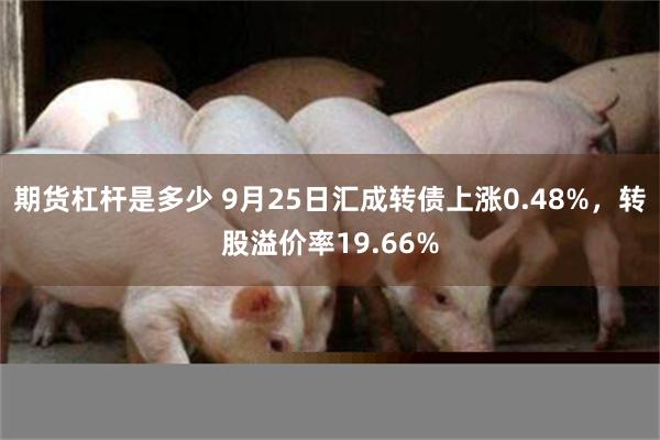 期货杠杆是多少 9月25日汇成转债上涨0.48%，转股溢价率19.66%
