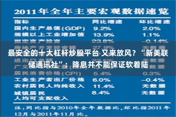最安全的十大杠杆炒股平台 又来放风？“新美联储通讯社”：降息并不能保证软着陆