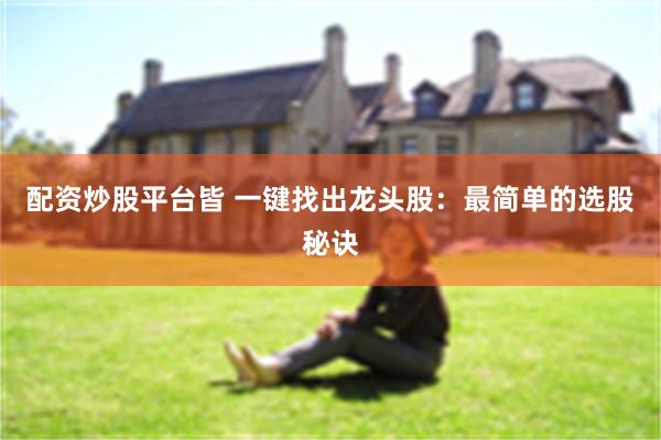 配资炒股平台皆 一键找出龙头股：最简单的选股秘诀