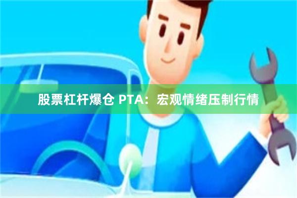 股票杠杆爆仓 PTA：宏观情绪压制行情