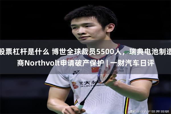 股票杠杆是什么 博世全球裁员5500人，瑞典电池制造商Northvolt申请破产保护 | 一财汽车日评