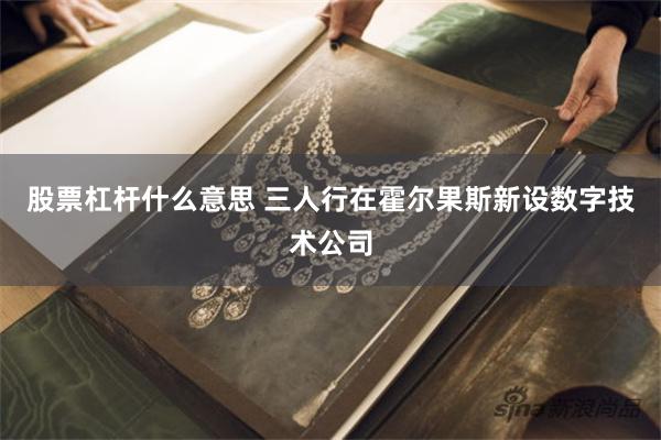 股票杠杆什么意思 三人行在霍尔果斯新设数字技术公司
