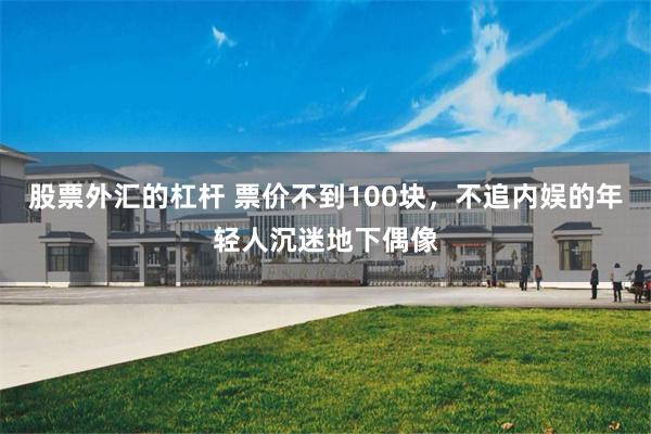 股票外汇的杠杆 票价不到100块，不追内娱的年轻人沉迷地下偶像