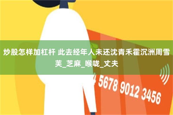 炒股怎样加杠杆 此去经年人未还沈青禾霍沉洲周雪芙_芝麻_喉咙_丈夫
