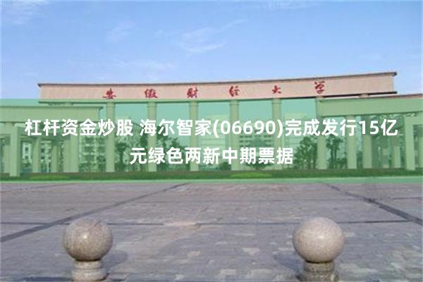杠杆资金炒股 海尔智家(06690)完成发行15亿元绿色两新中期票据