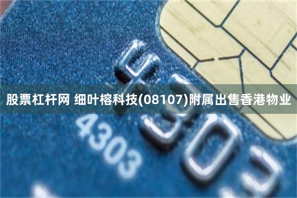 股票杠杆网 细叶榕科技(08107)附属出售香港物业