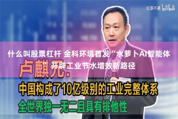 什么叫股票杠杆 金科环境首发“水萝卜AI智能体” 开辟工业节水增效新路径